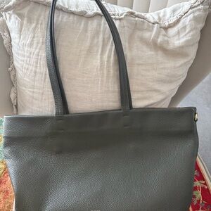 Elegant Green Leather Tote Bag